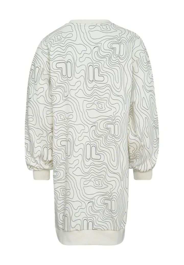 Vestido sudadera blanco y negro para niña