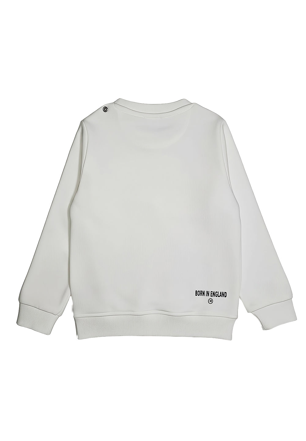 Sweat-shirt blanc à col rond pour nouveau-nés