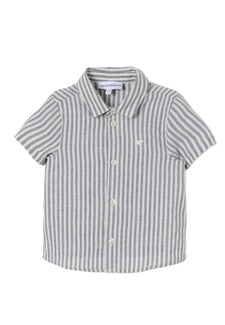 Camisa blanco-celeste para niño
