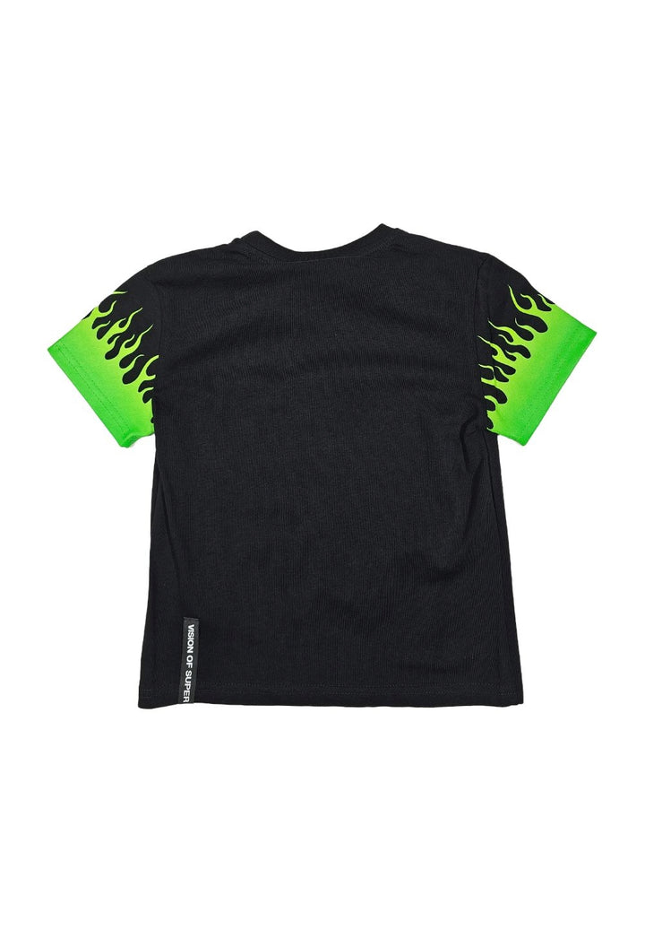 T-shirt nero-verde per bambino - Primamoda kids