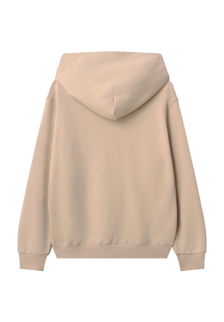 Beige hooded sweatshirt for kids