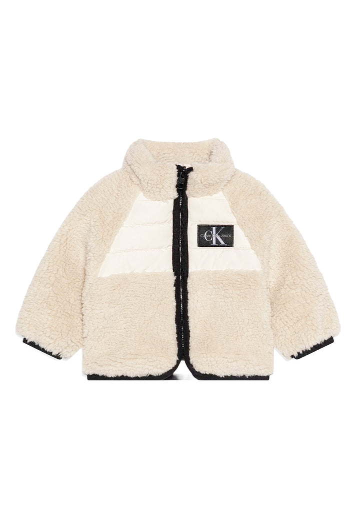 Veste en peluche beige pour nouveau-nés