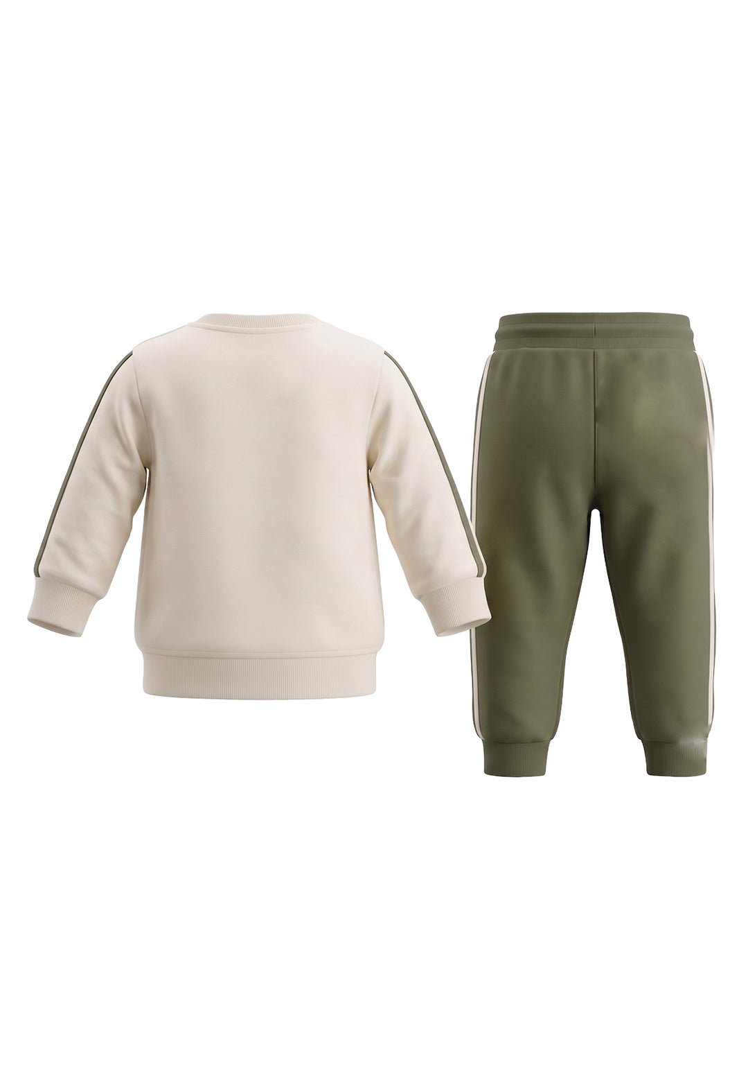 Creme-grünes Sweatshirt-Set für Neugeborene