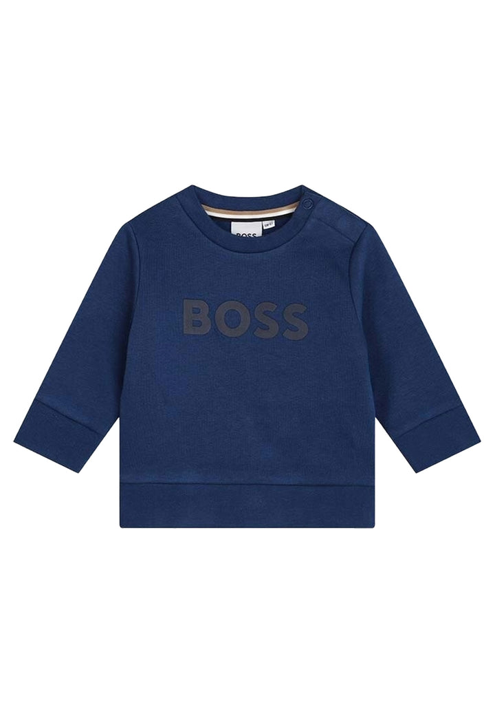 Sudadera de cuello redondo azul para bebé