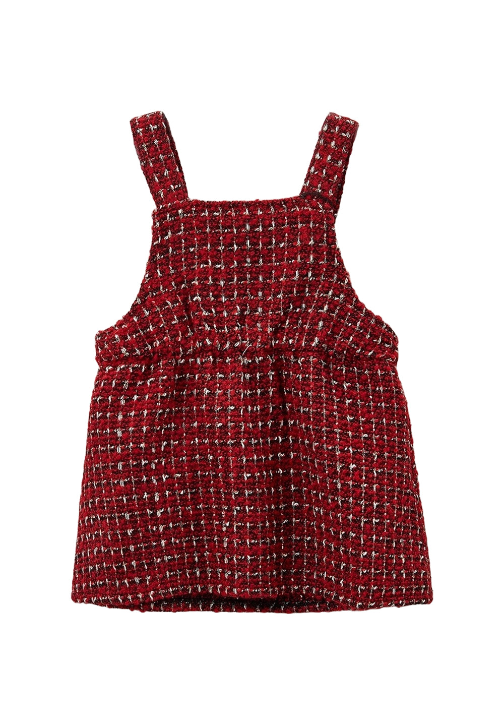 Ensemble salopette blanc et rouge pour fille