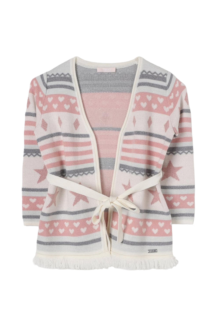 Mehrfarbige Strickjacke für Mädchen