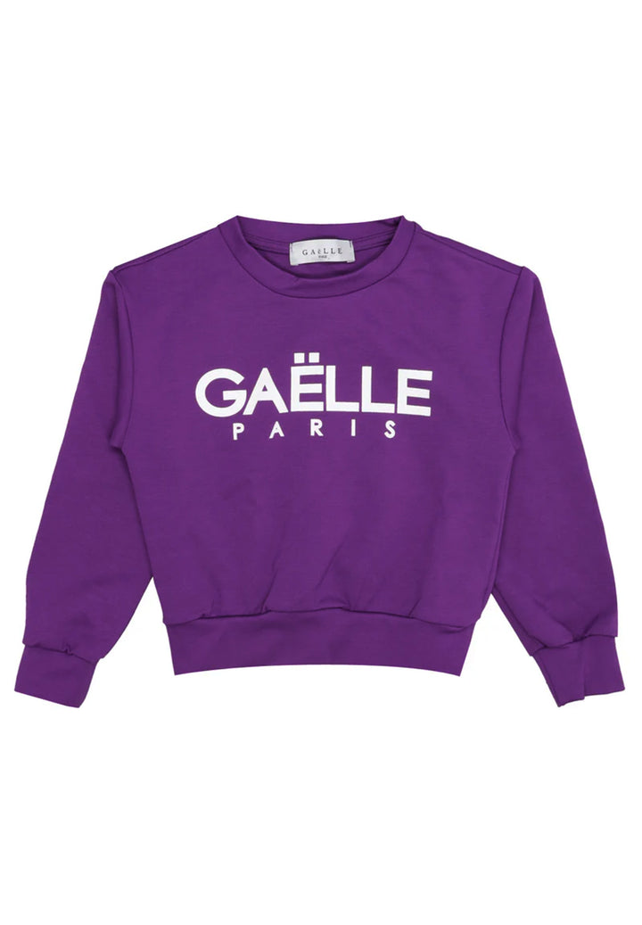 Sweat-shirt ras du cou violet pour fille