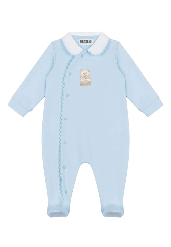 Baby boy's light blue onesie