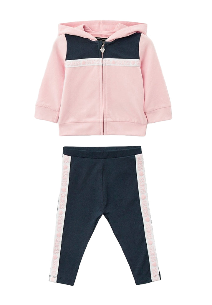 Pink and blue sweatshirt set for baby girl