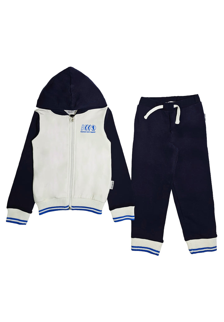 Weiß-blaues Sweatshirt-Set für Neugeborene