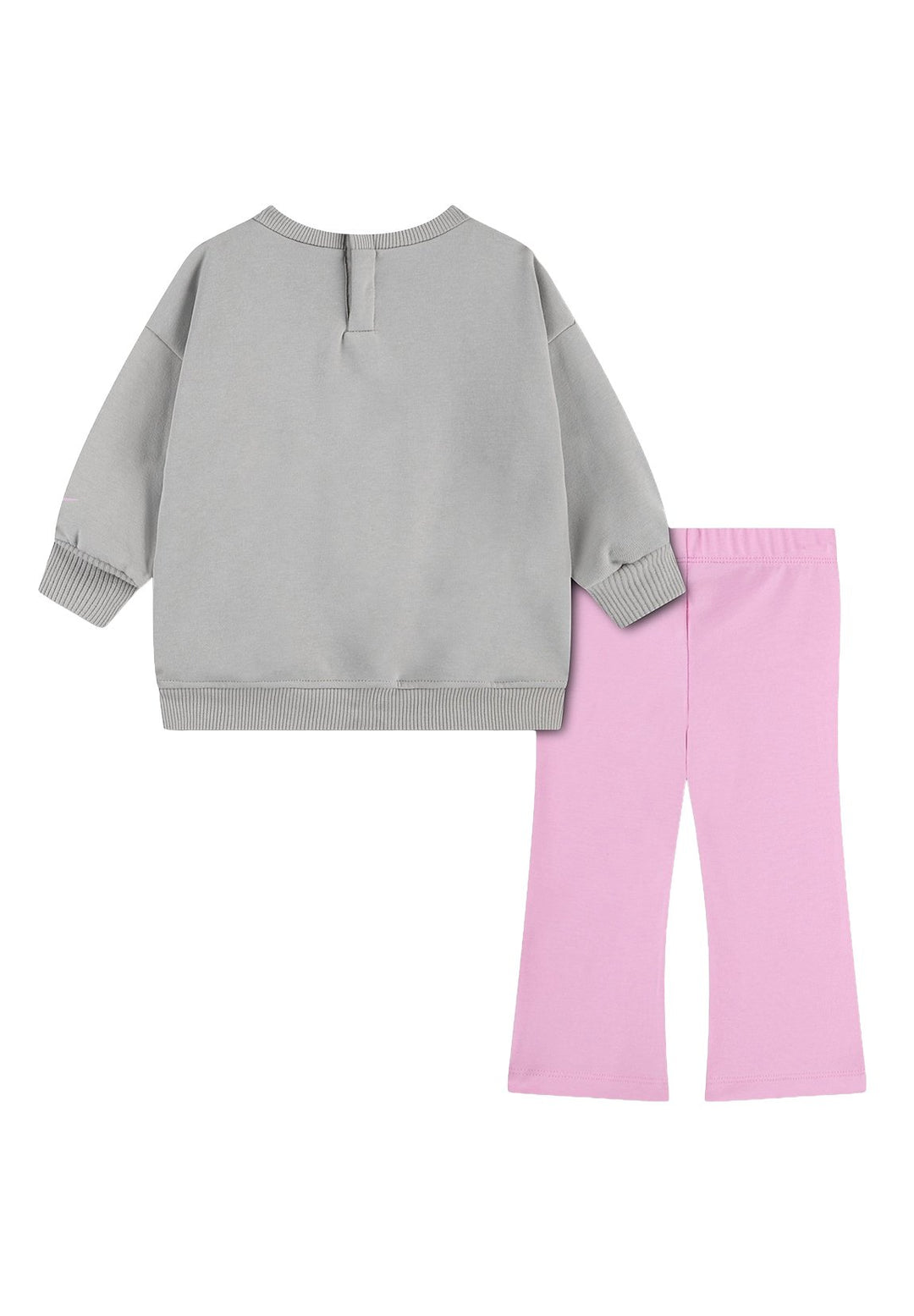 Completo felpa grigio-rosa per bambina