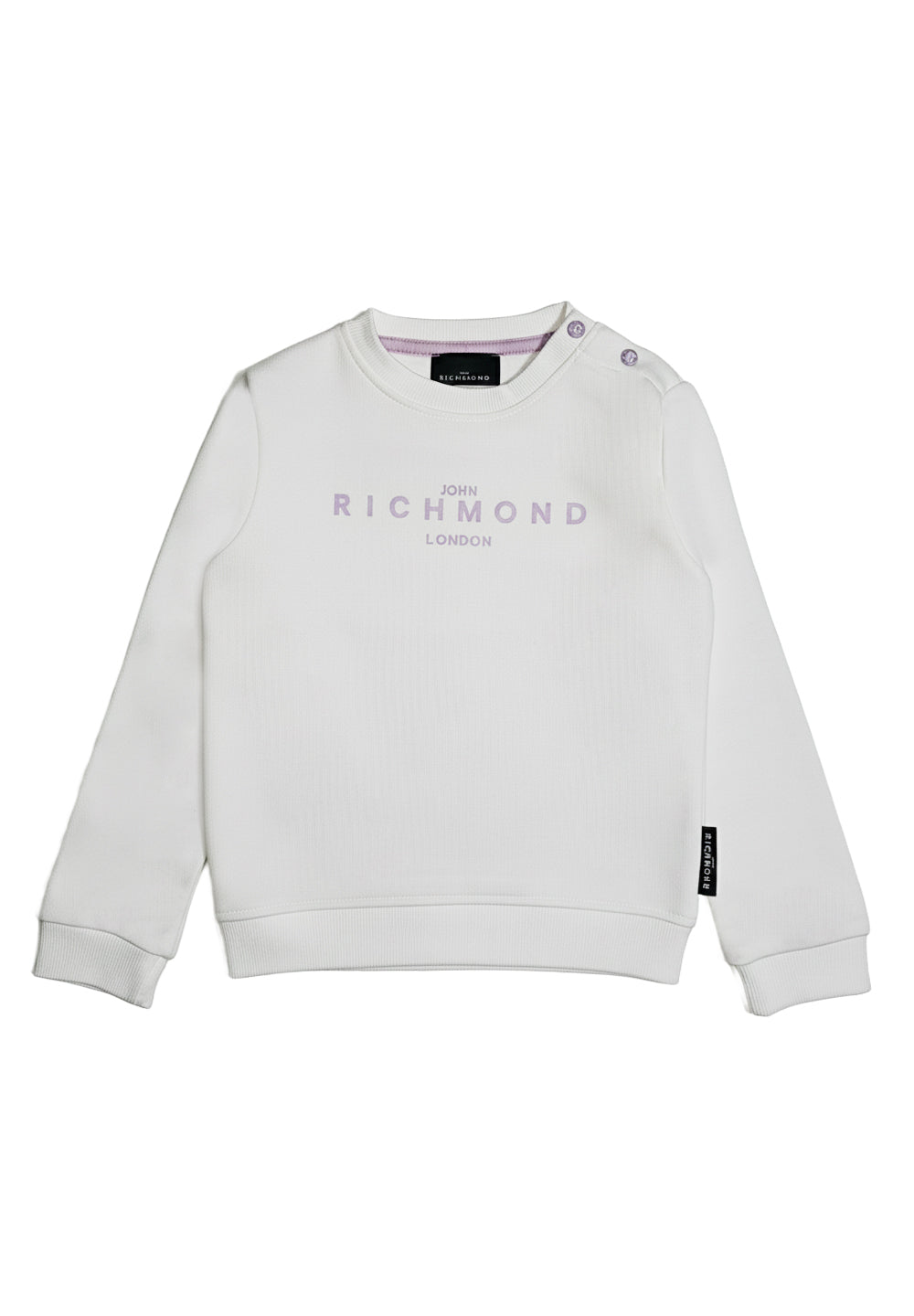 White crewneck sweatshirt for baby girl