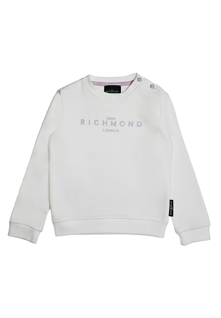 White crewneck sweatshirt for baby girl