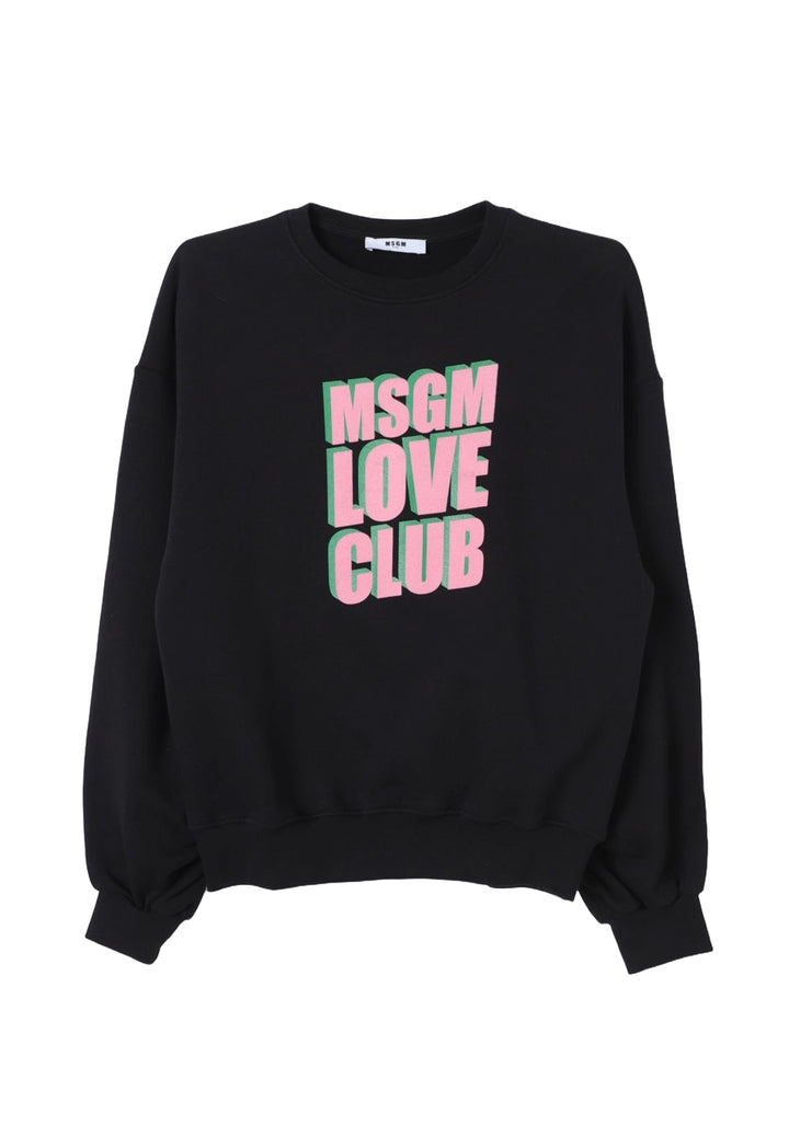 Black crewneck sweatshirt for girls