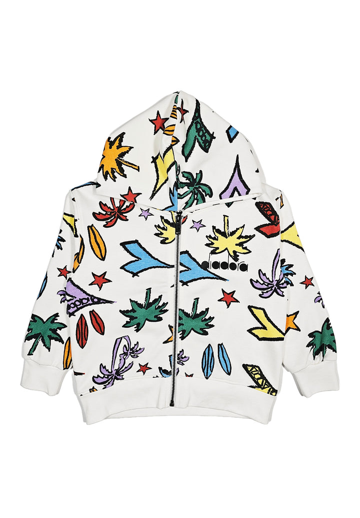 Felpa zip bianca per bambino - Primamoda kids