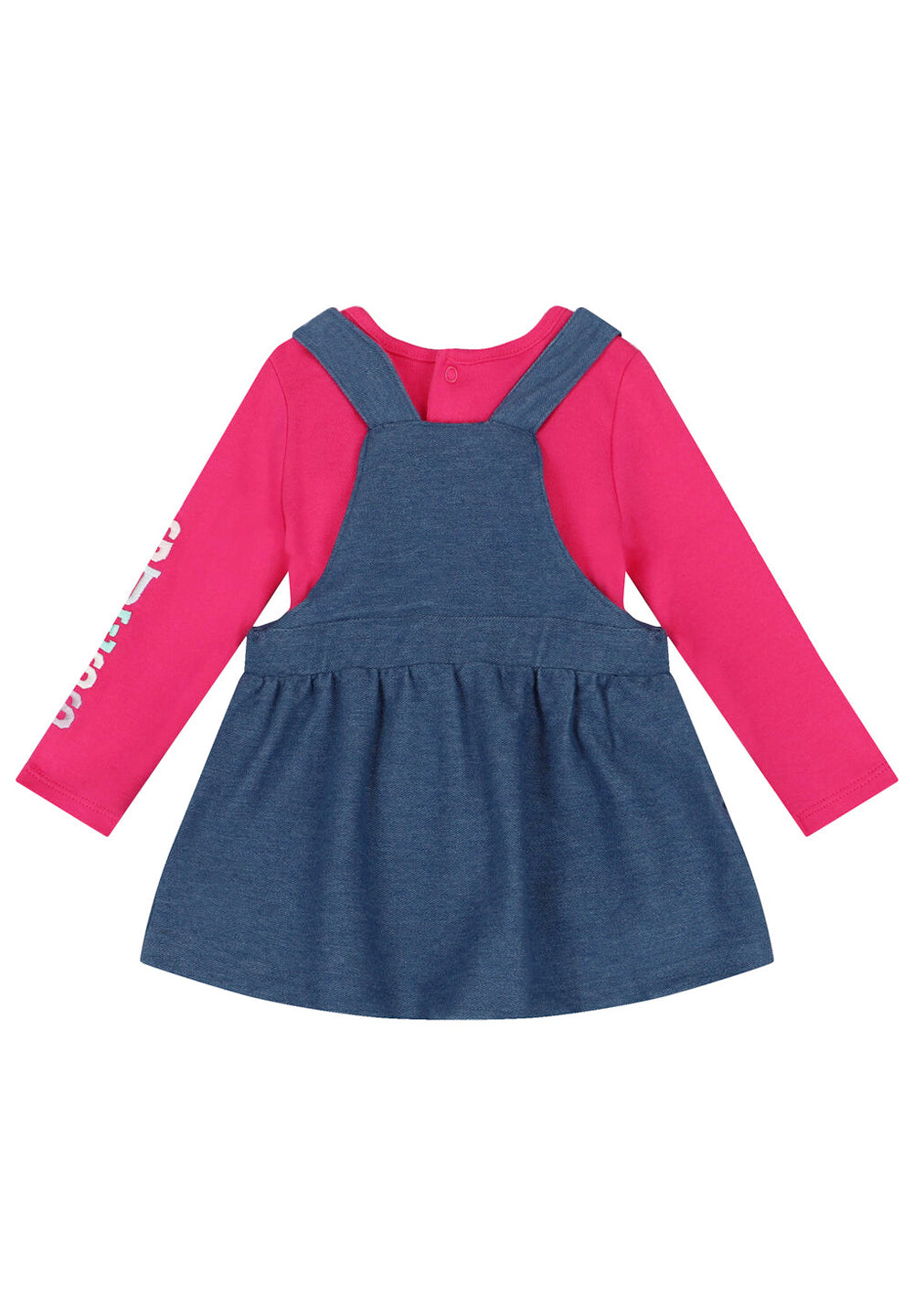 Ensemble salopette bleu fuchsia pour bébé fille