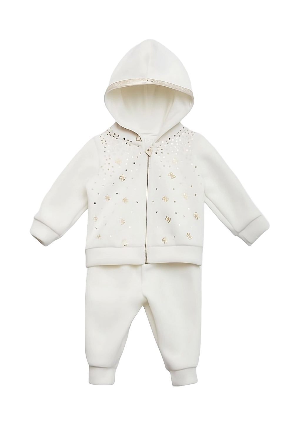 Weißes Sweatshirt-Set für Babymädchen
