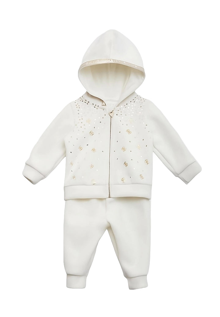 Weißes Sweatshirt-Set für Babymädchen