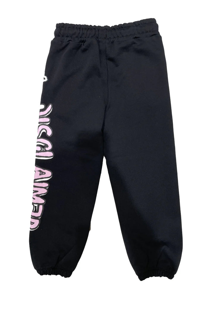 Black fleece sweatpants for girls