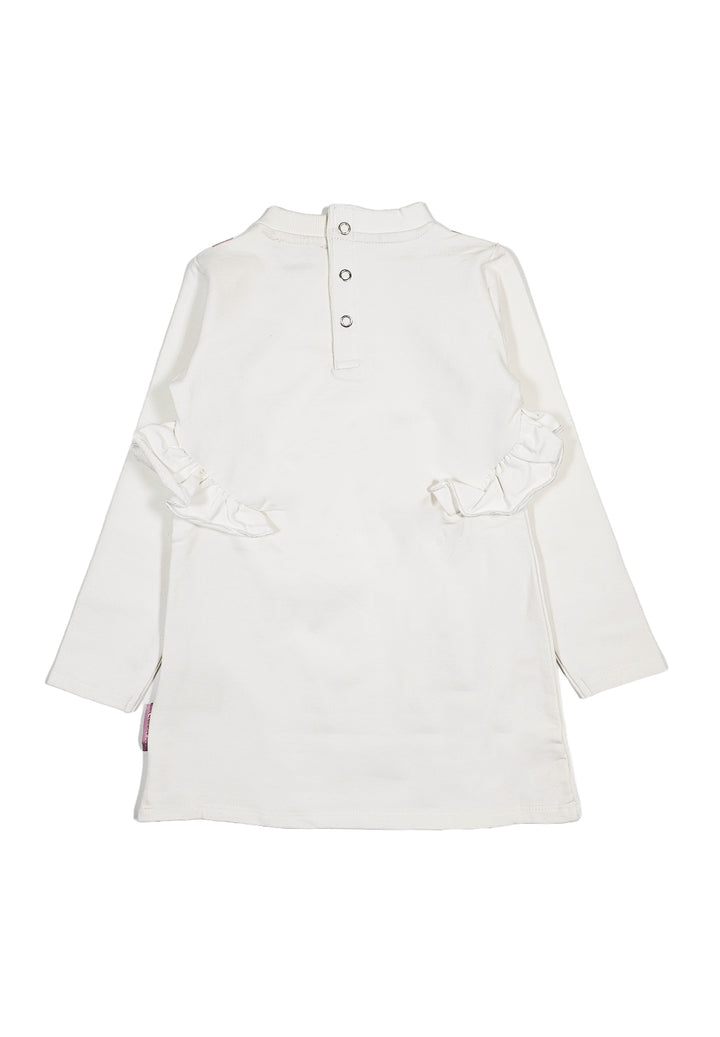 White sweatshirt dress for baby girl