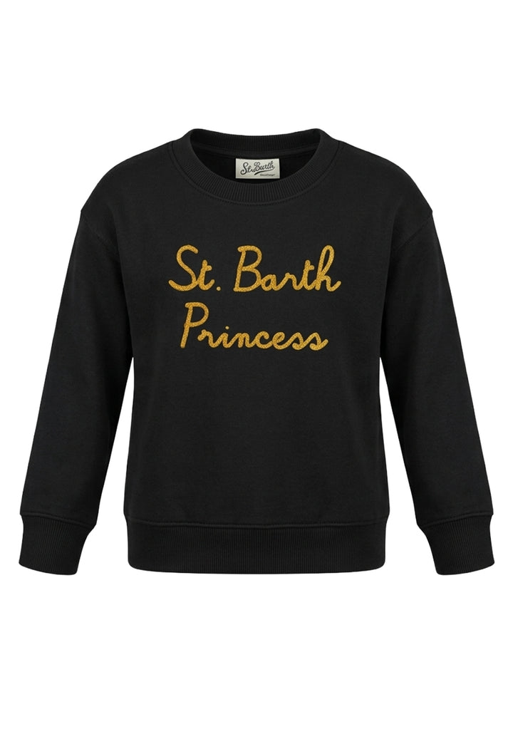 Schwarzes Rundhalsshirt für Mädchen
