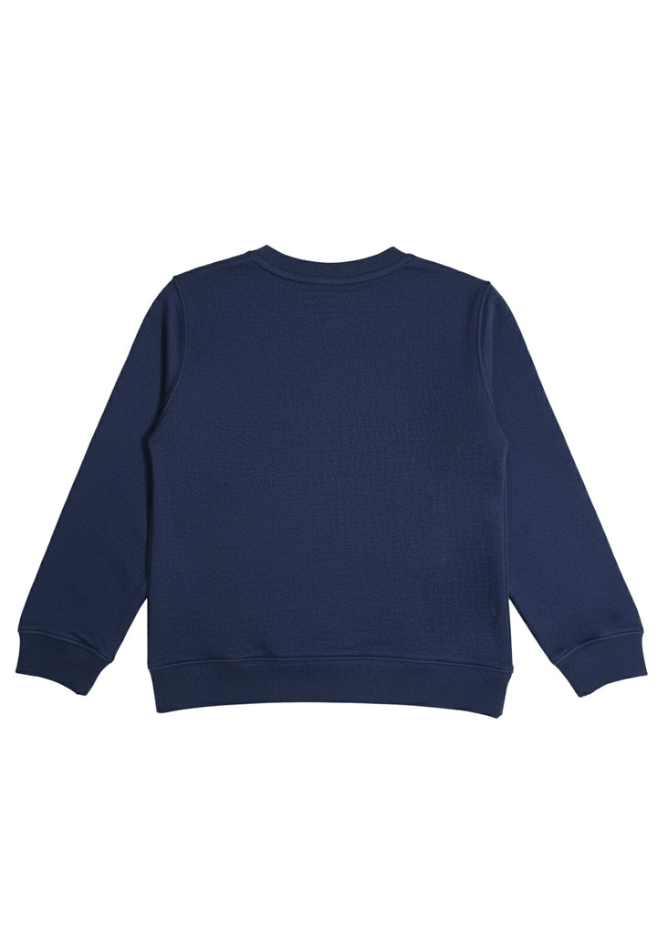 Sudadera de cuello redondo azul para bebé