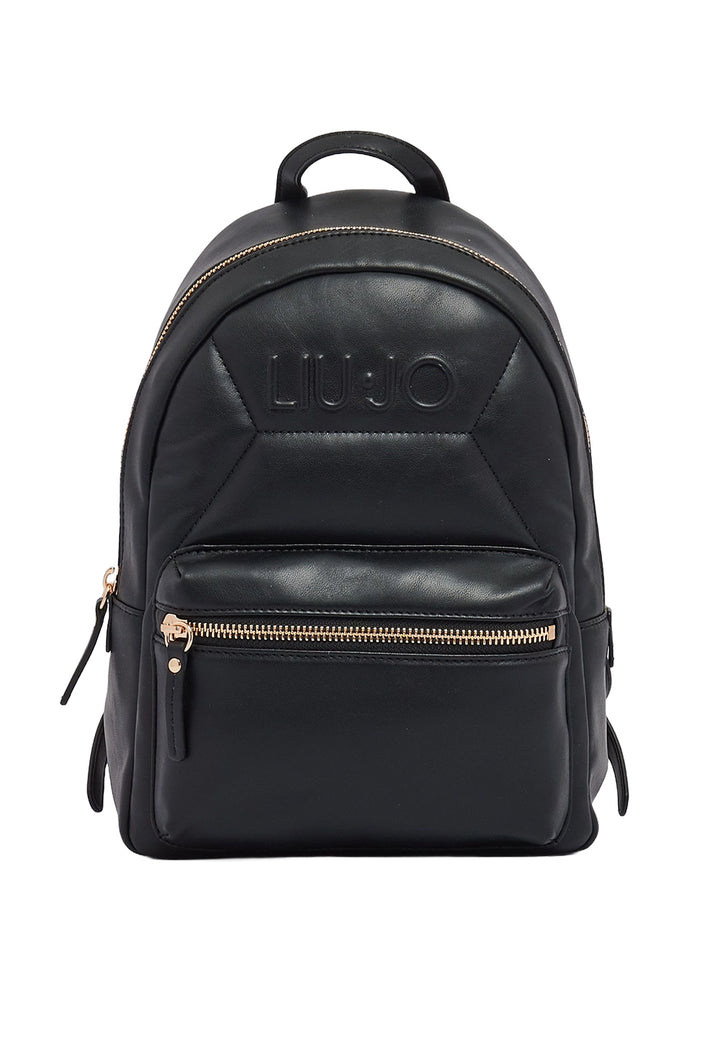 Mochila de piel sintética negra para niña