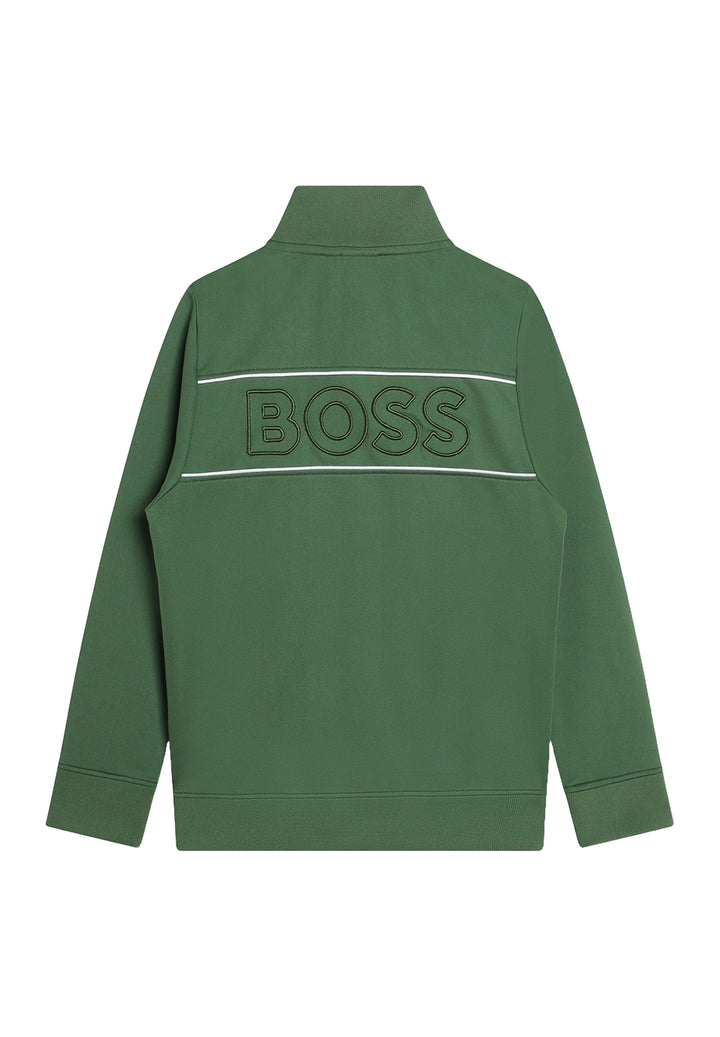 Sweat-shirt zippé vert pour enfant
