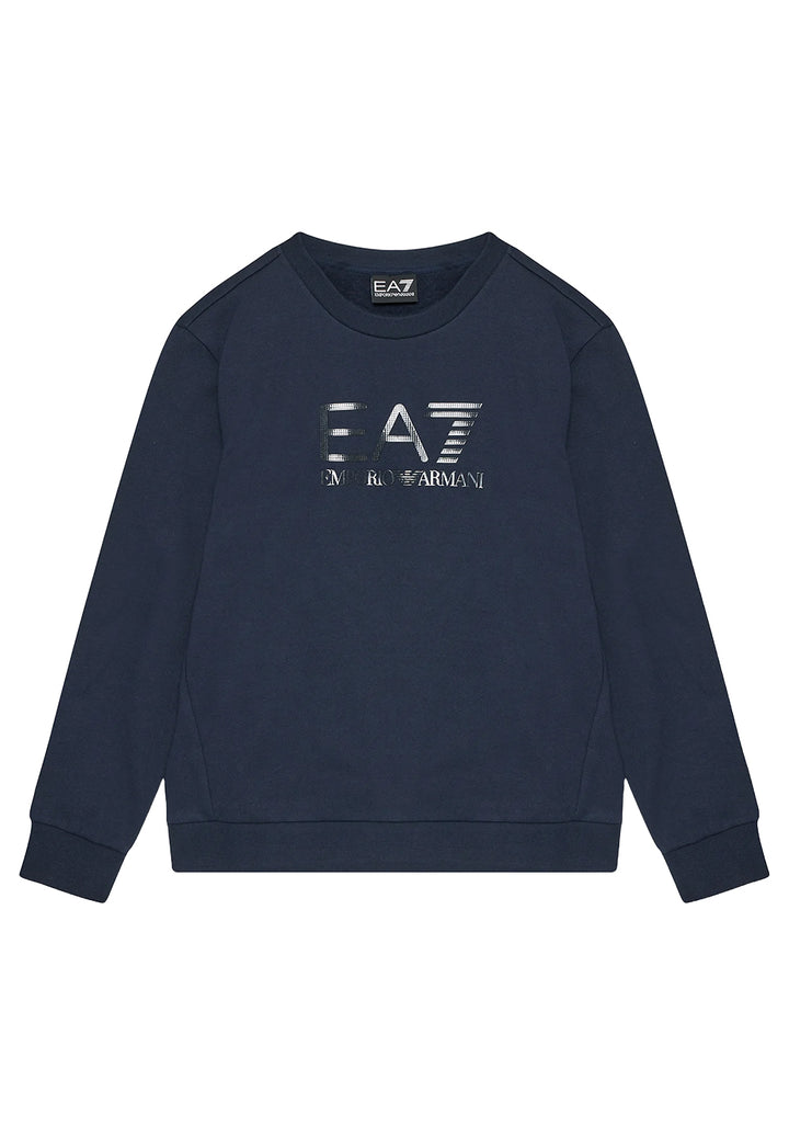 Sudadera de cuello redondo azul para niño