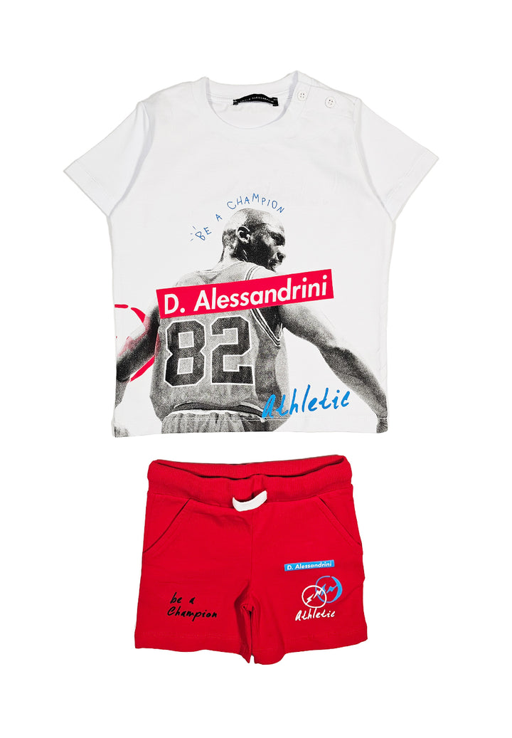 Completo bianco-rosso per neonato - Primamoda kids