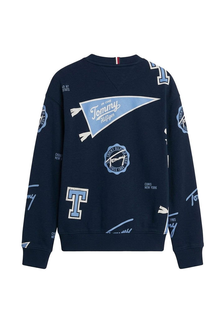 Sweat-shirt bleu marine à col rond pour enfant