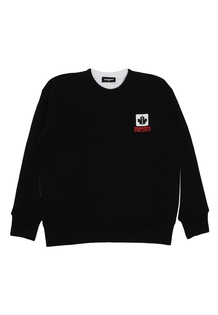 Schwarz-weißes Rundhals-Sweatshirt für Jungen
