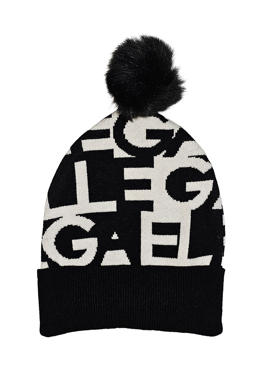 Gorro blanco y negro para niña