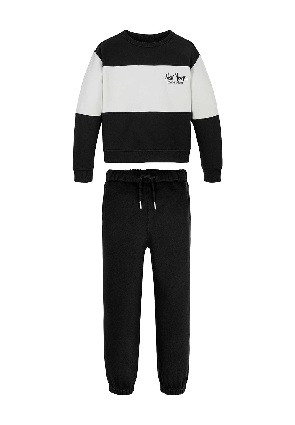 Ensemble sweat-shirt noir et blanc pour enfant