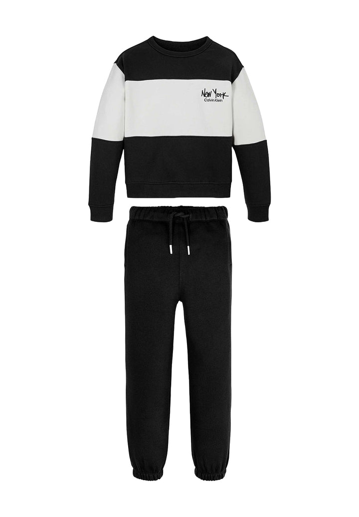 Ensemble sweat-shirt noir et blanc pour enfant