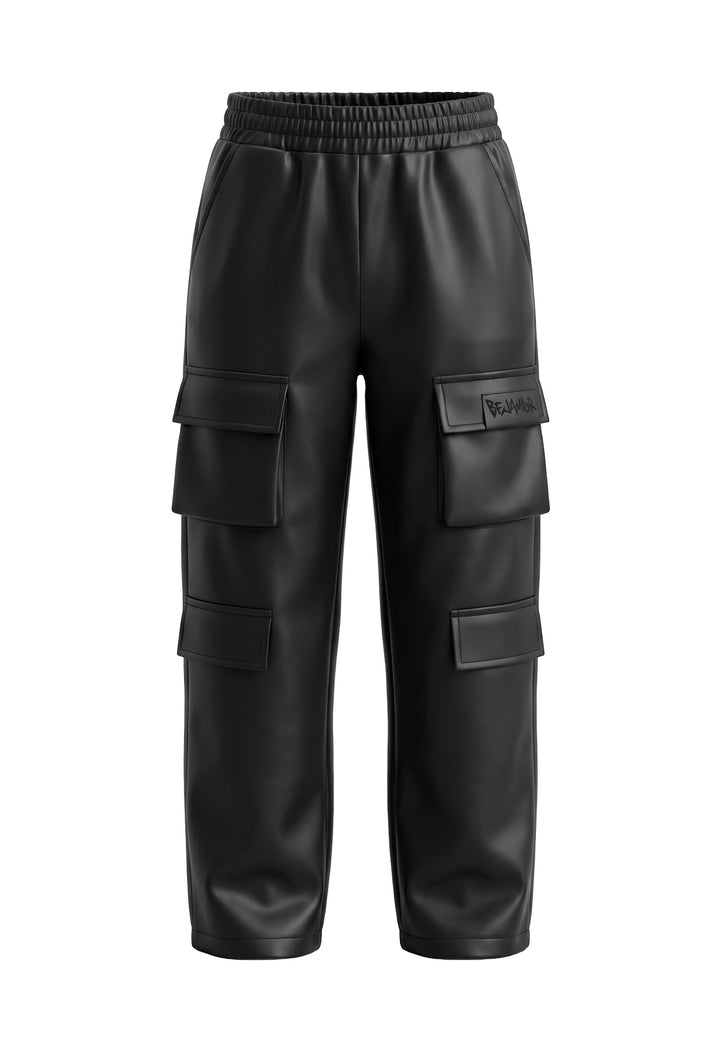 Schwarze Öko-Lederhose für Mädchen