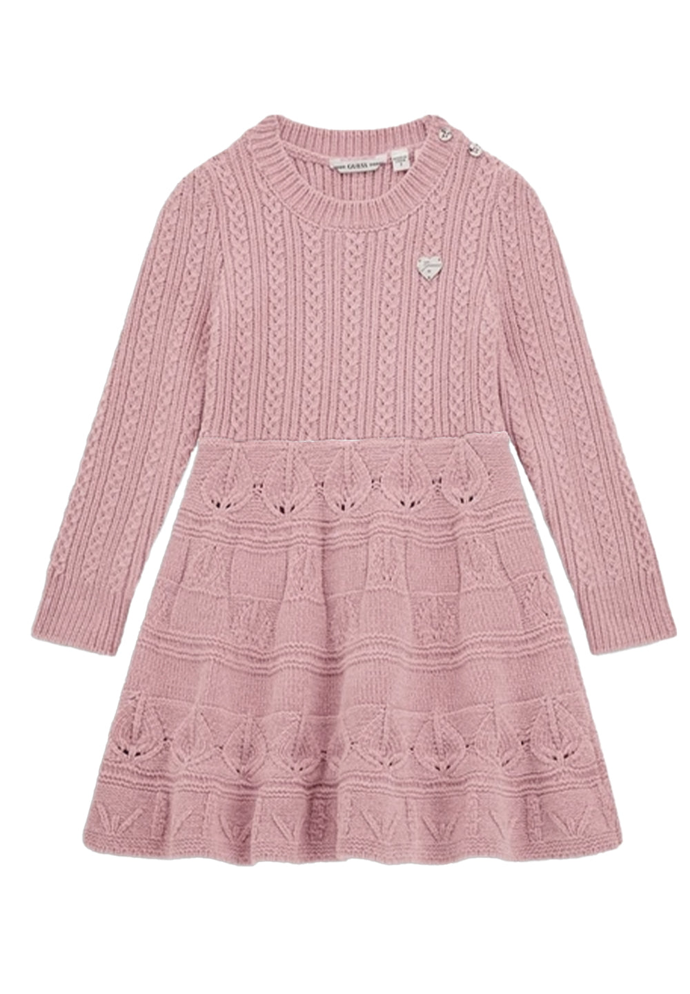 Vestido de punto rosa para niña