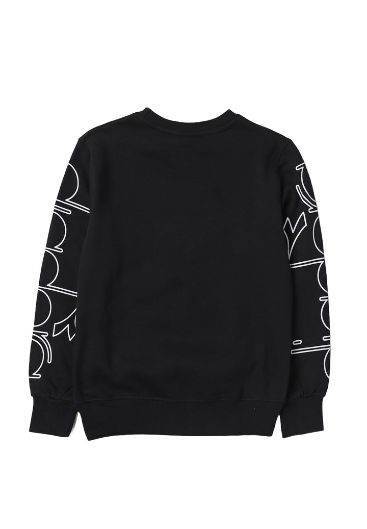 Sweat-shirt noir à col rond pour enfant
