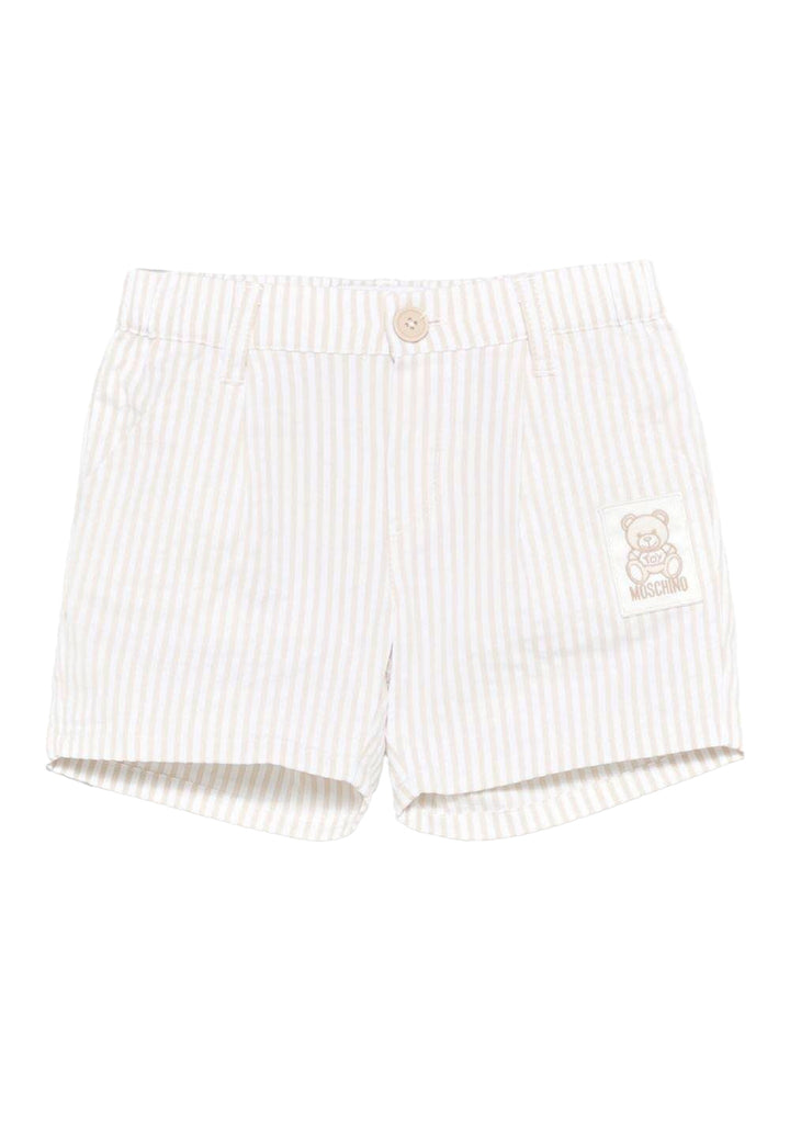 White and beige shorts for baby girl