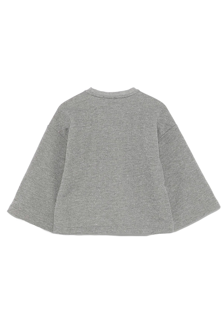 Sweat-shirt ras du cou gris pour fille