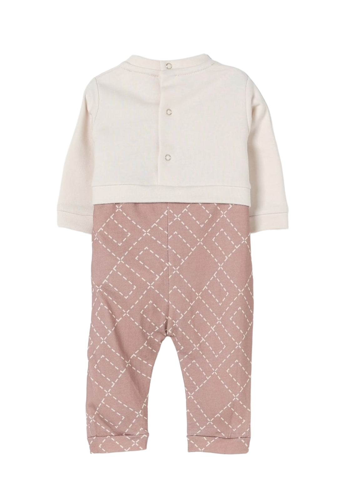 Pelele blanco y rosa para bebé