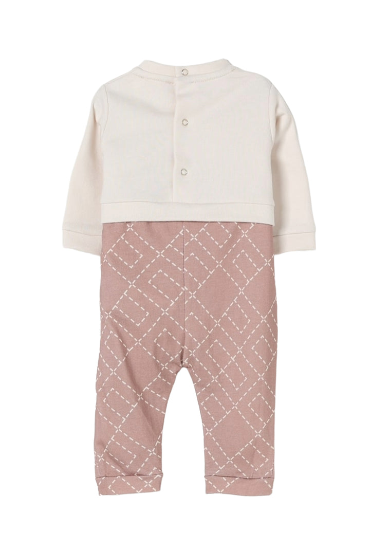 Pelele blanco y rosa para bebé
