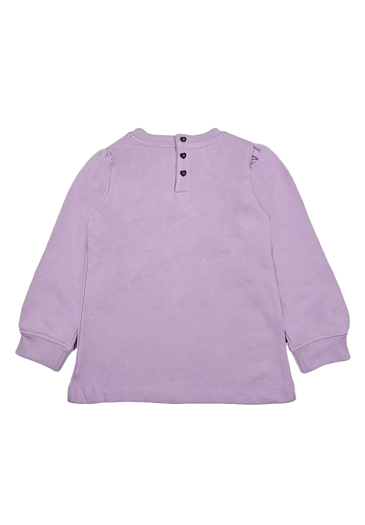 Lilac sweatshirt dress for baby girl