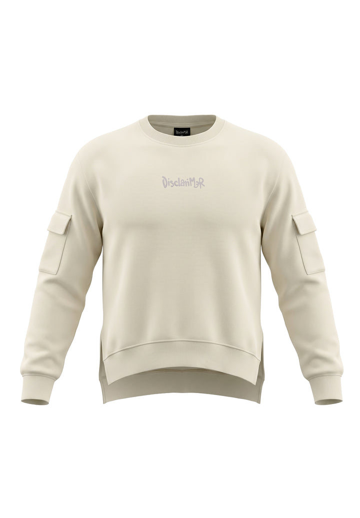 Cremefarbenes Rundhals-Sweatshirt für Mädchen