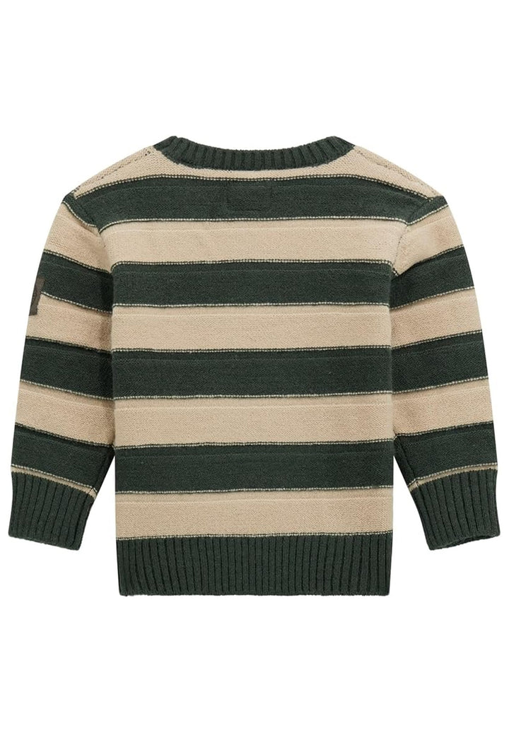 Cremeweiß-grüner Pullover für Neugeborene