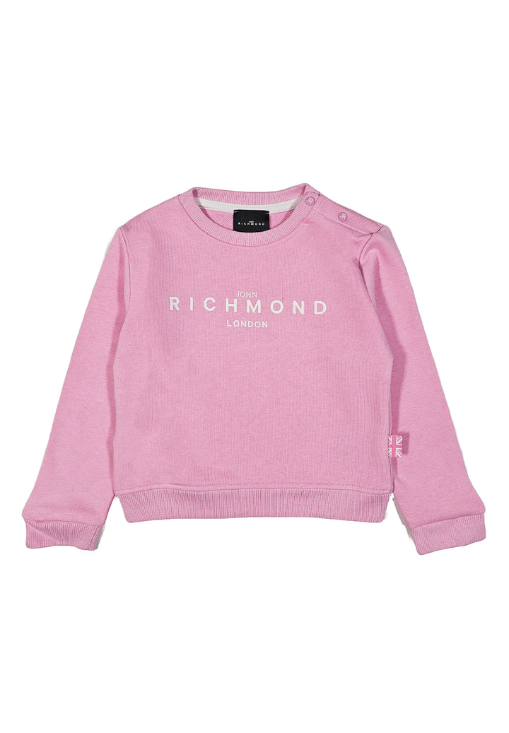 Baby girl's pink crew neck sweatshirt