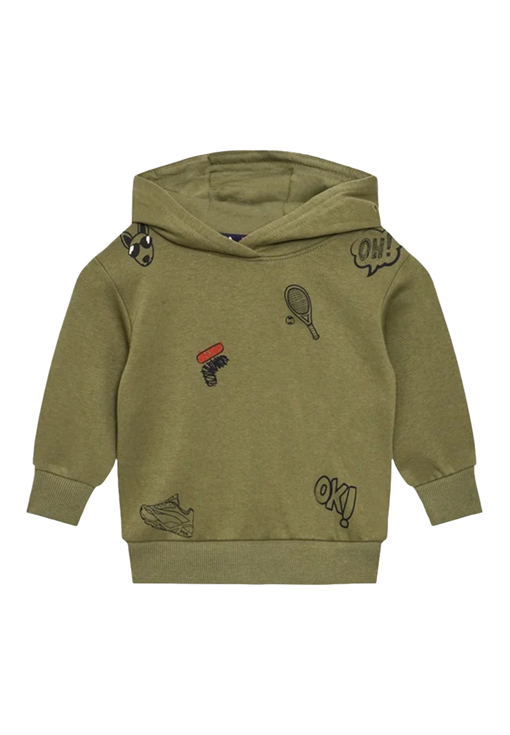 Sudadera con capucha verde para niño