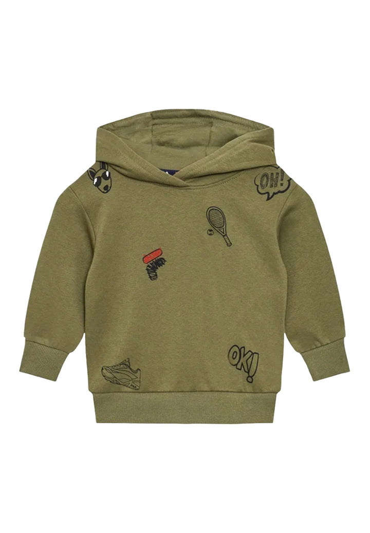 Sudadera con capucha verde para niño