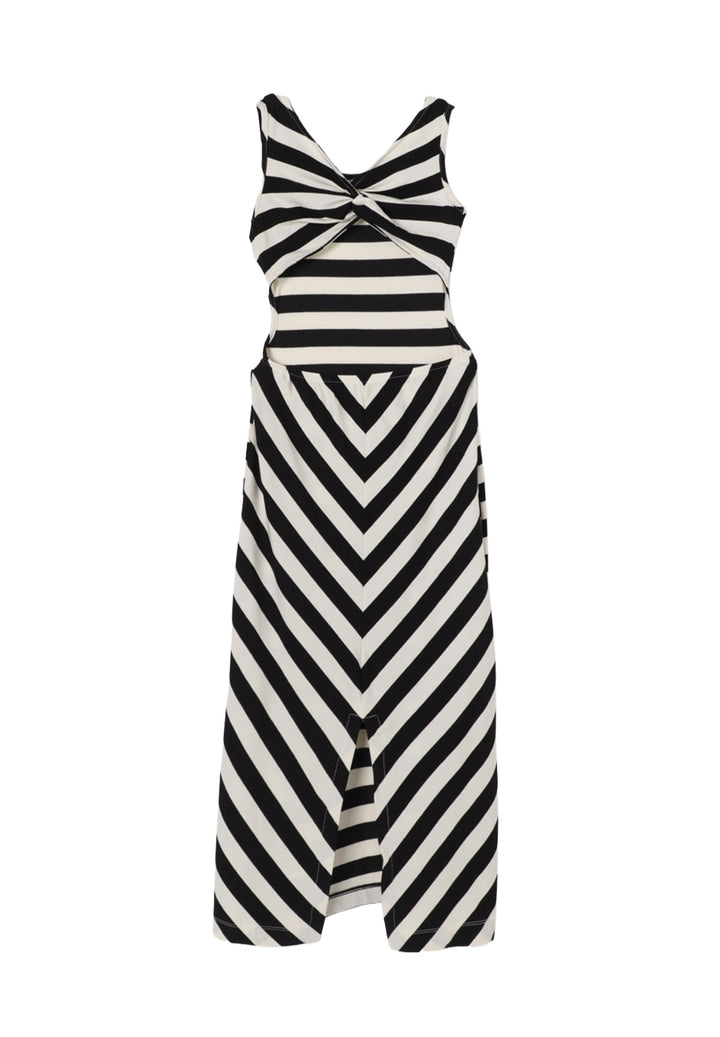 Weiß-schwarzes Kleid für Mädchen