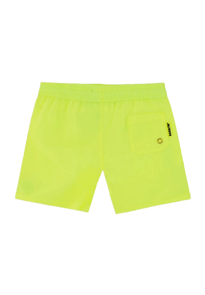 Bañador tipo bóxer amarillo flúor para niño